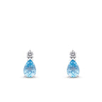 1.83 ct. Diamant Blauer Topas Ohrringe