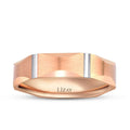 Roségold Gestreifter Ehering