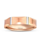 Roségold Gestreifter Ehering