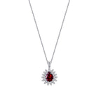 3.12 ct. Diamant Tropfen Rubin Halskette