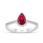 4.24 Karat Diamant Tropfen Rubin Set