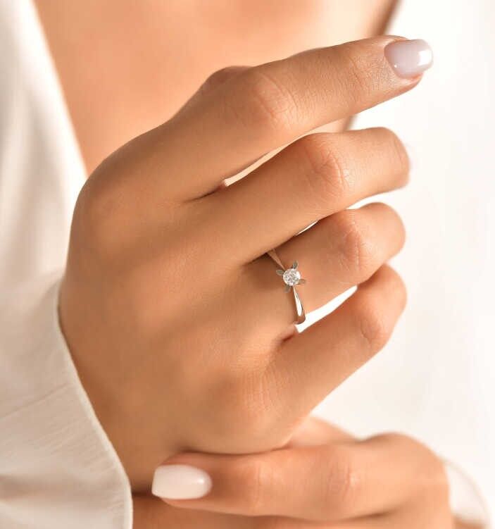 0.25 ct. Diamant Rund Solitär Verlobungsring