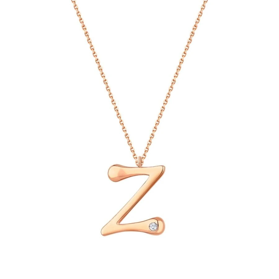 0.02 ct. Diamant Z-Buchstabe Halskette