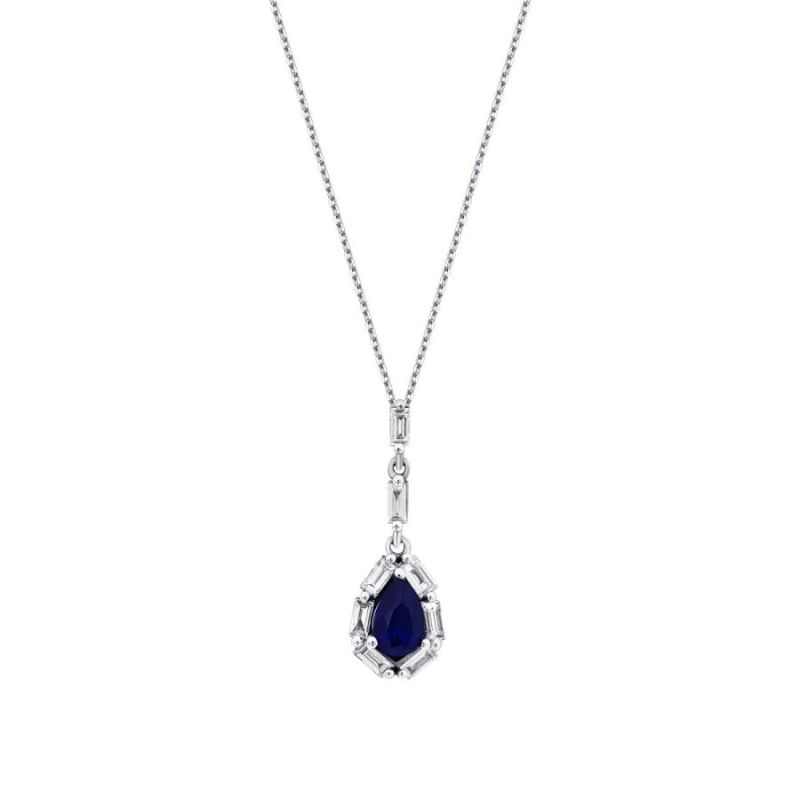0.75 ct. Diamant Saphir Halskette