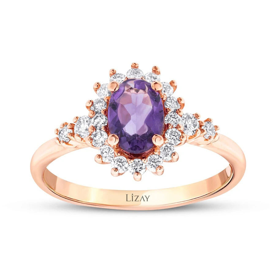 0.98 ct. Diamant Amethyst Ring