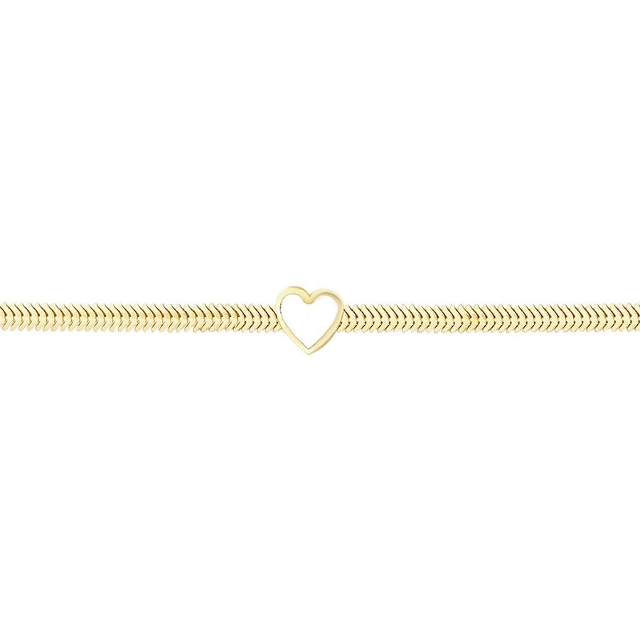 Goldenes Herz Fischgrätenketten Armband