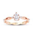 0.44 ct. Diamant Tropfen Solitär Verlobungsring