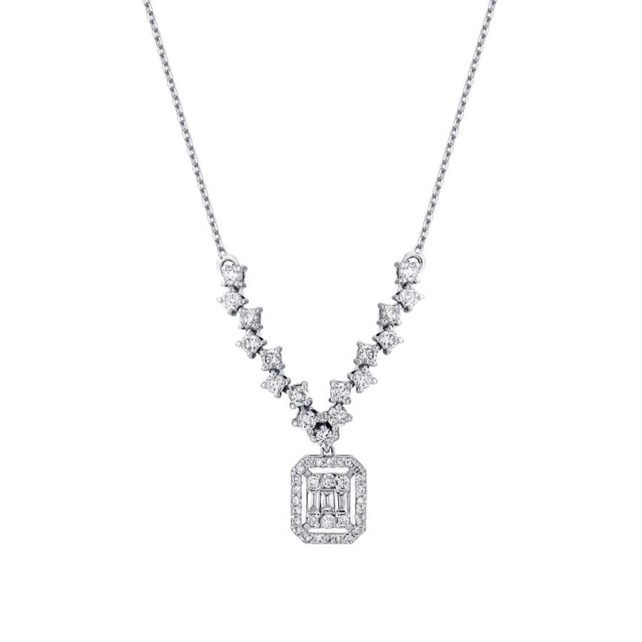 0.57 ct. Diamant Baguette Halskette