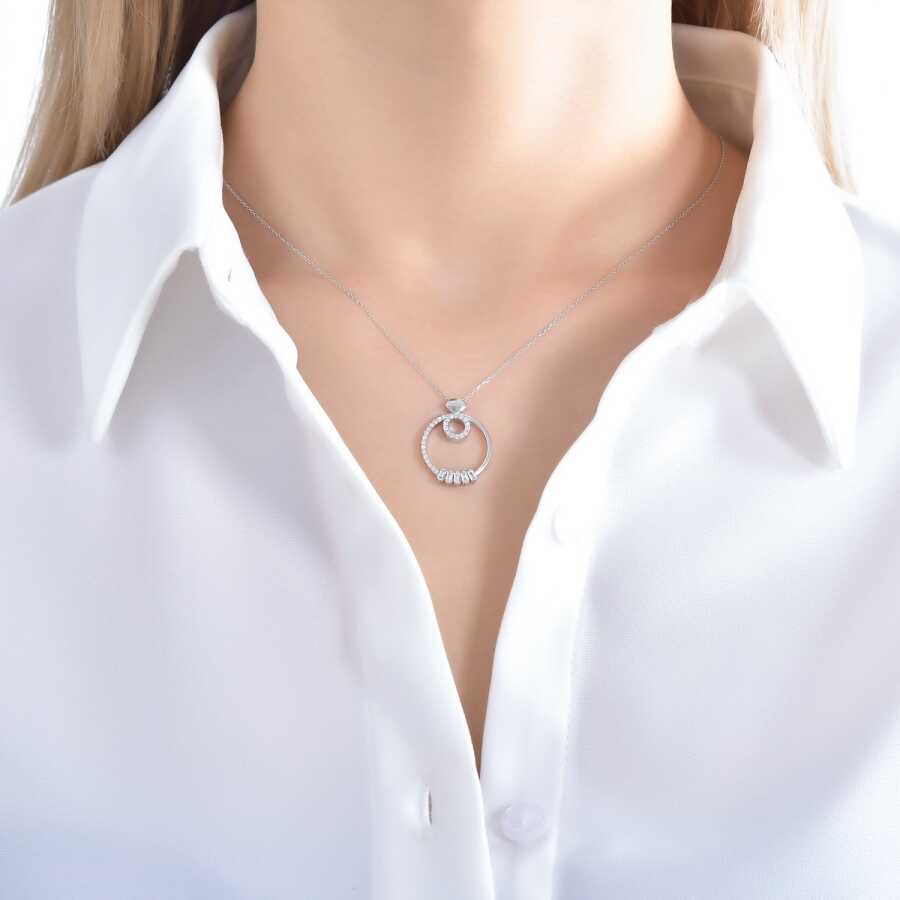 0.25 ct. Diamant Baguette Halskette