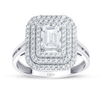 Gold Ring mit Drei Reihen Baguette Steinen