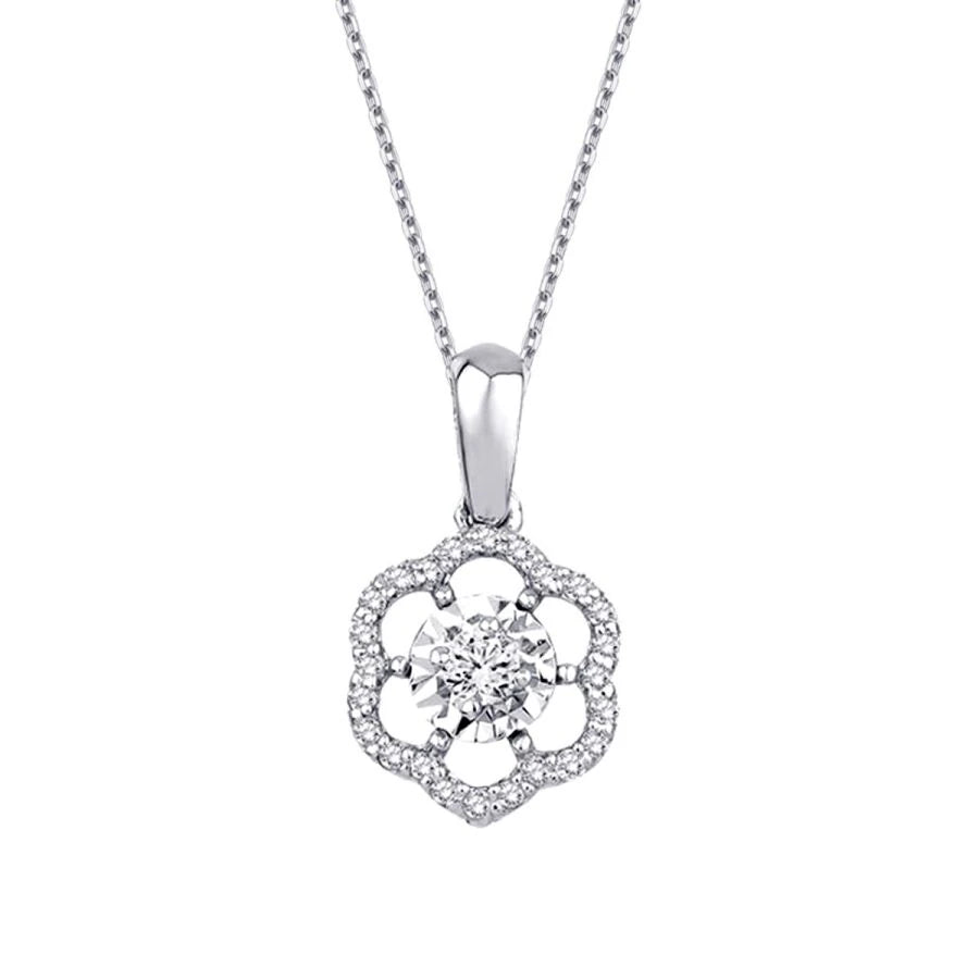 0.15 ct. Diamant Blumen Halskette