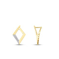 Gold Ohrringe mit Stein im Rauten-Design