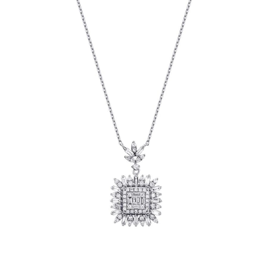 0.76 ct. Diamant Baguette Halskette