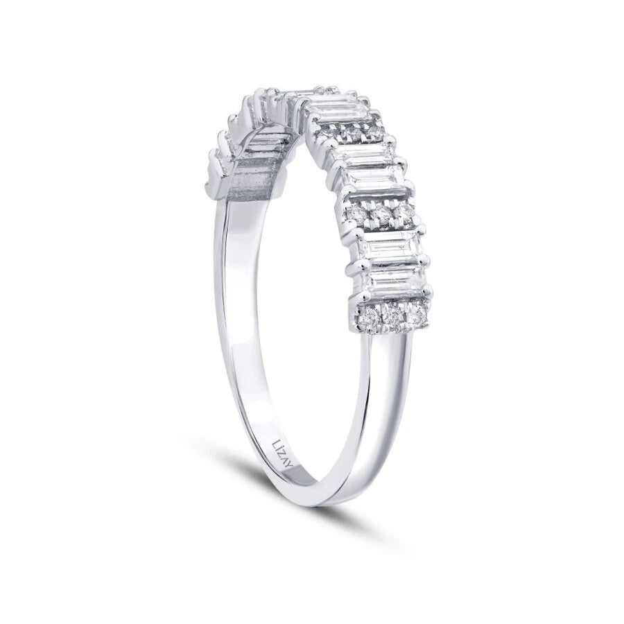 0.47 ct. Diamant Baguette Halb-Eternity Ring