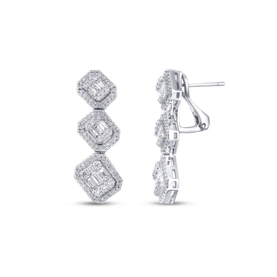 1.30 ct. Diamant Baguette Ohrringe