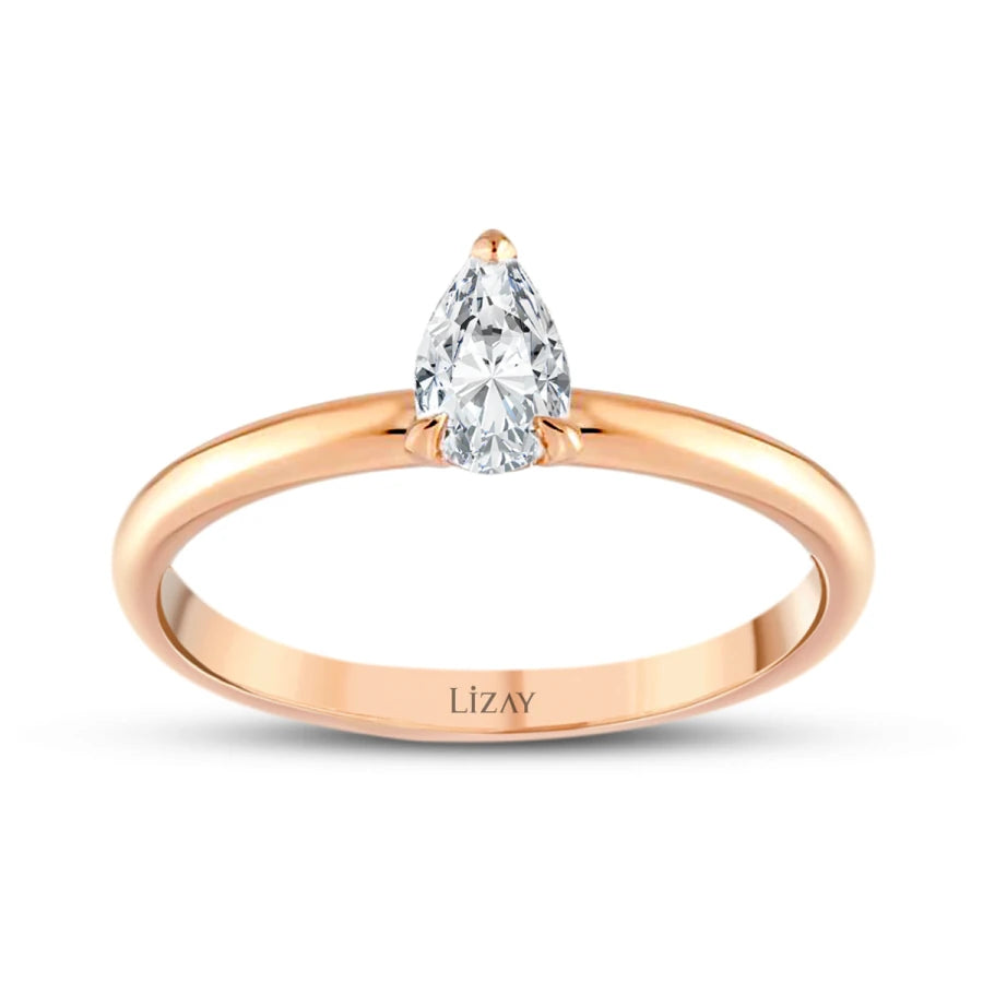 0.30 ct. Diamant Tropfen Solitär Verlobungsring