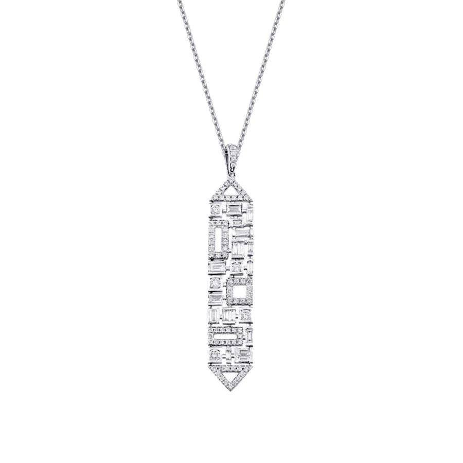 0.63 ct. Diamant Baguette Halskette