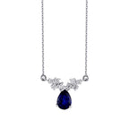 1.02 ct. Diamant Tropfen Saphir Halskette