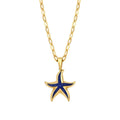 Gold Blaue Seestern Halskette