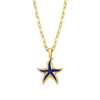 Gold Blaue Seestern Halskette
