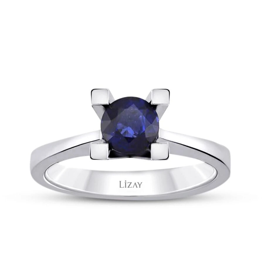 0.58 ct. Rund Solitär Saphir Verlobungsring