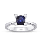 0.58 ct. Rund Solitär Saphir Verlobungsring