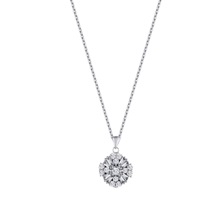 0.45 ct. Diamant Baguette Halskette