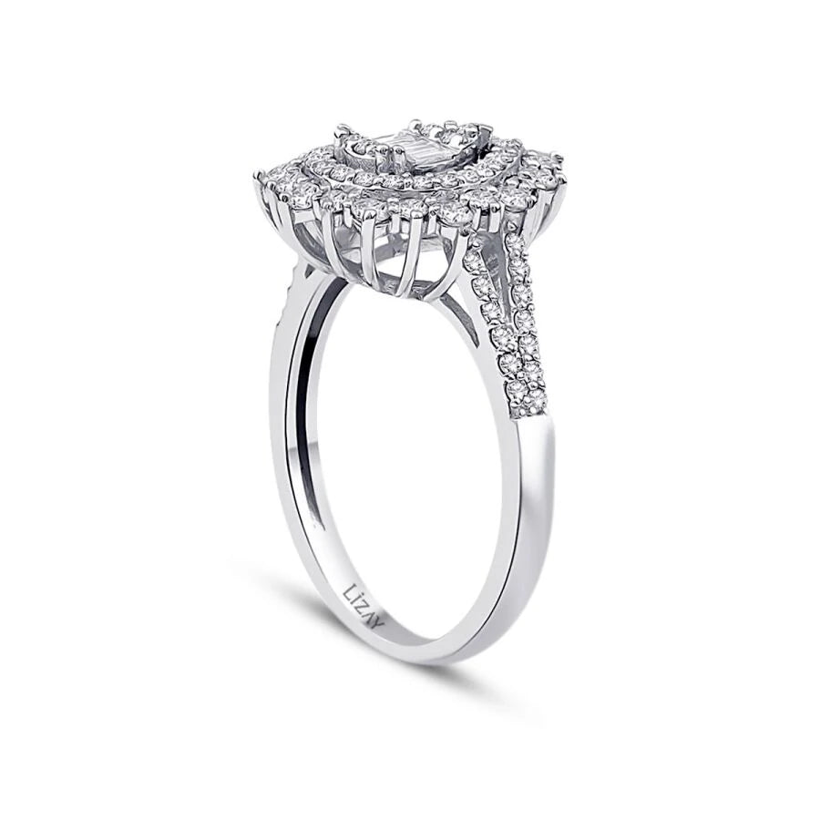 0.67 ct. Diamant Tropfen Baguette Ring