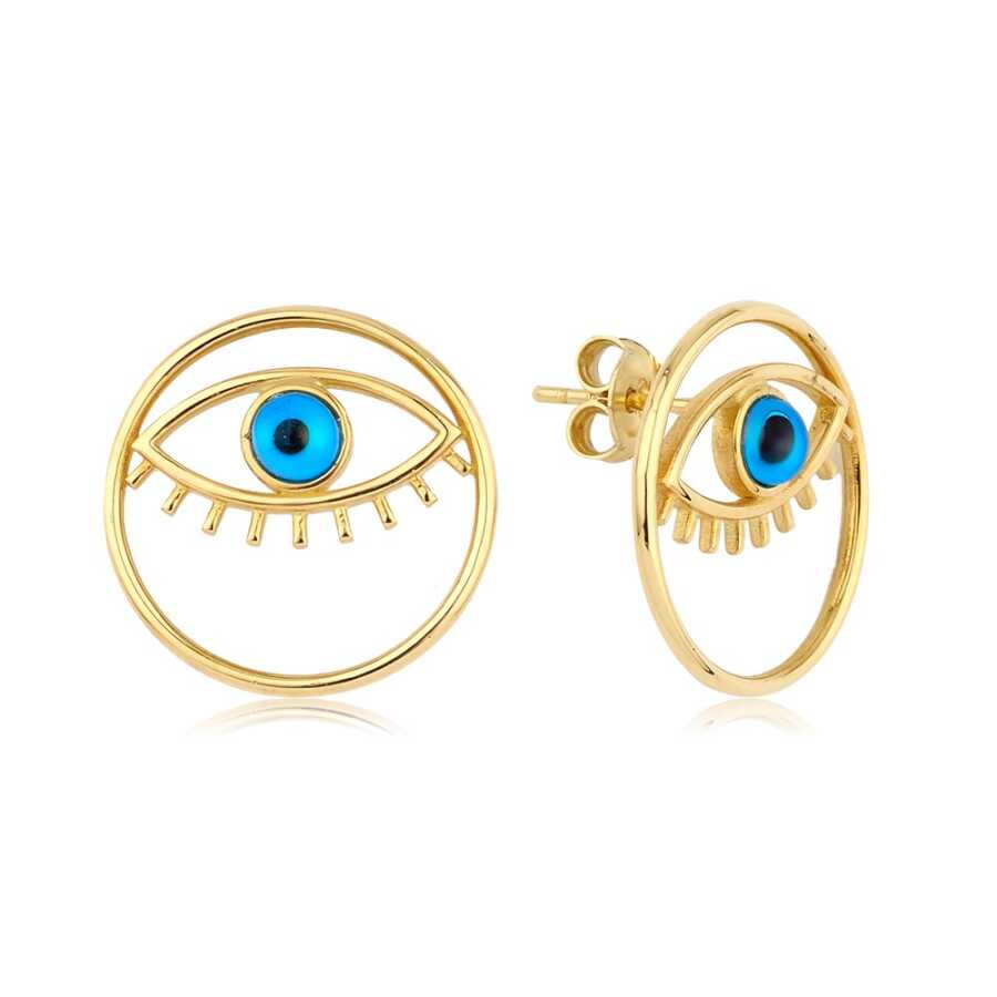 Gold Auge Huggies Ohrringe