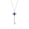 2.53 ct. Diamant Saphir Schlüssel Halskette