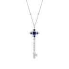 2.53 ct. Diamant Saphir Schlüssel Halskette