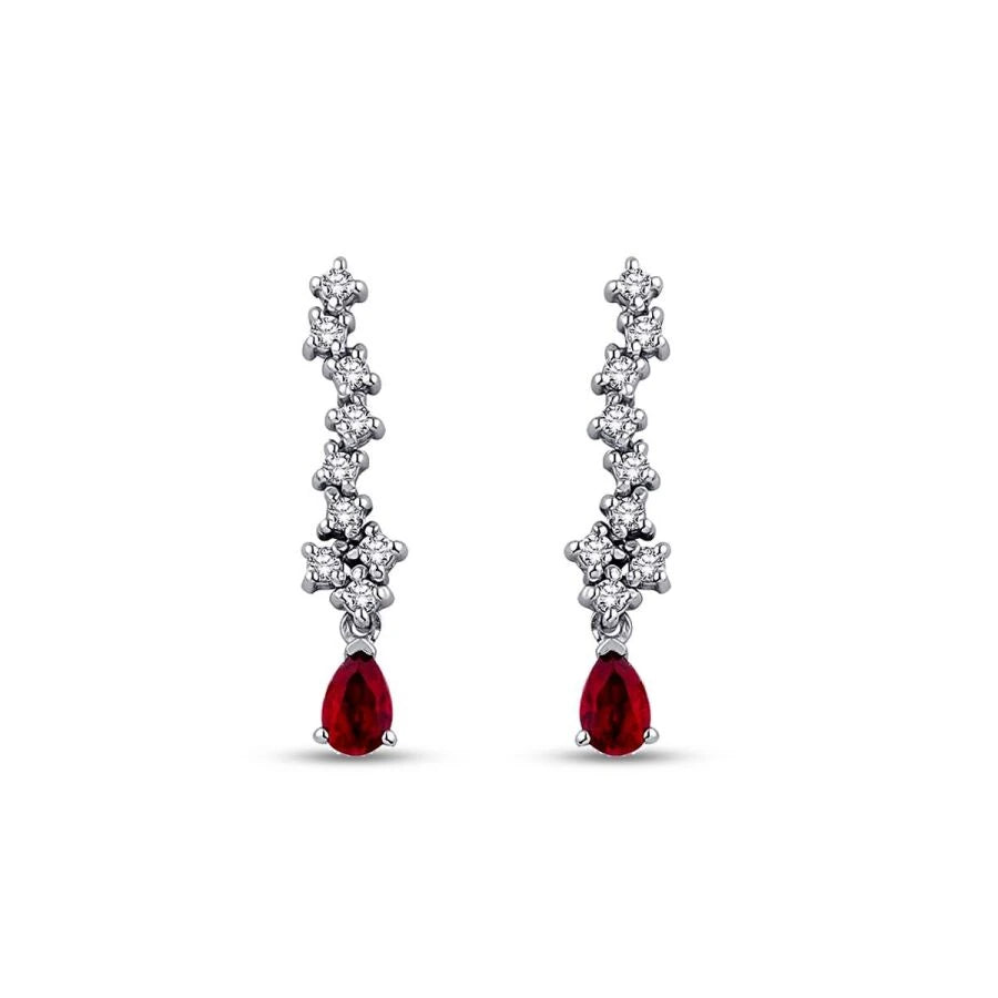 0.89 ct. Diamant Rubin Ohrringe
