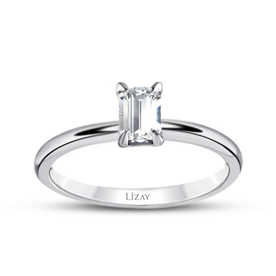 0.50 ct. Diamant Smaragd Schliff Solitär Verlobungsring