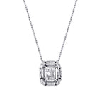 0.09 ct. Diamant Effekt Baguette Halskette