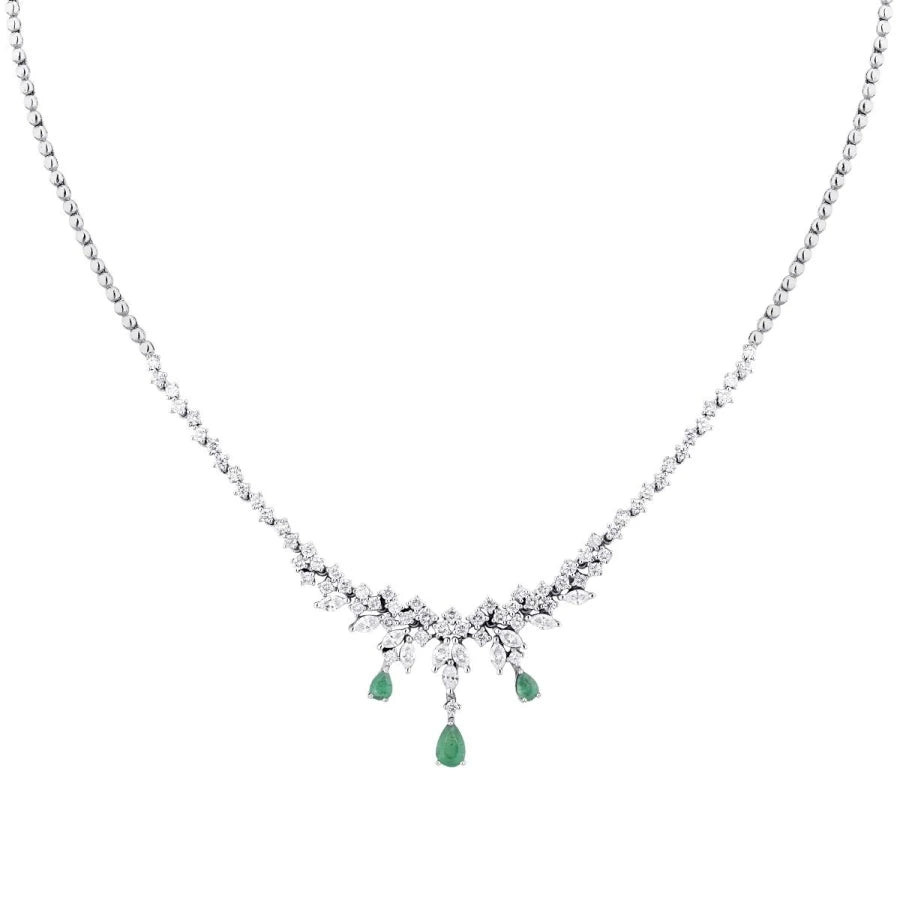 2.89 ct. Diamant Smaragd Halskette