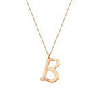 0.02 ct. Diamant B-Buchstabe Halskette