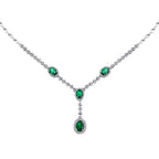 2.84 ct. Diamant Smaragd Halskette