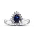 0.64 ct. Diamant Tropfen Saphir Ring