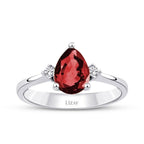 1.40 ct. Diamant Tropfen Rubin Ring