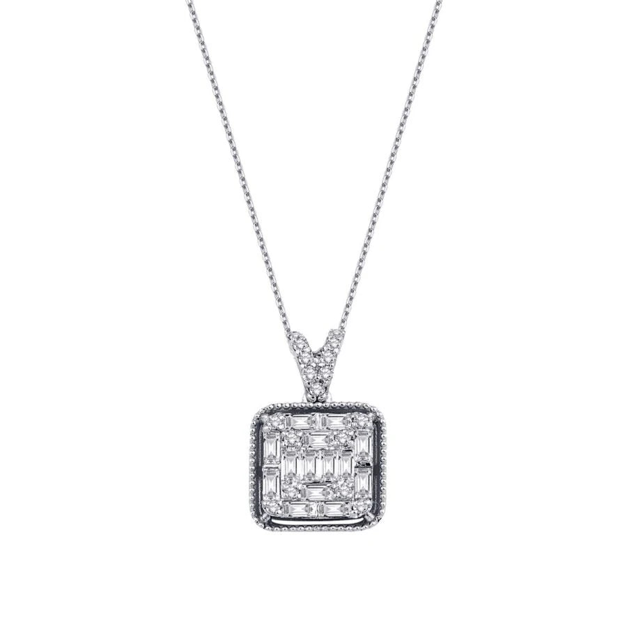 0.37 ct. Diamant Baguette Halskette