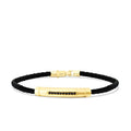 Gold Herren Armband mit schwarzer Steinreihe