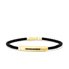 Gold Herren Armband mit schwarzer Steinreihe