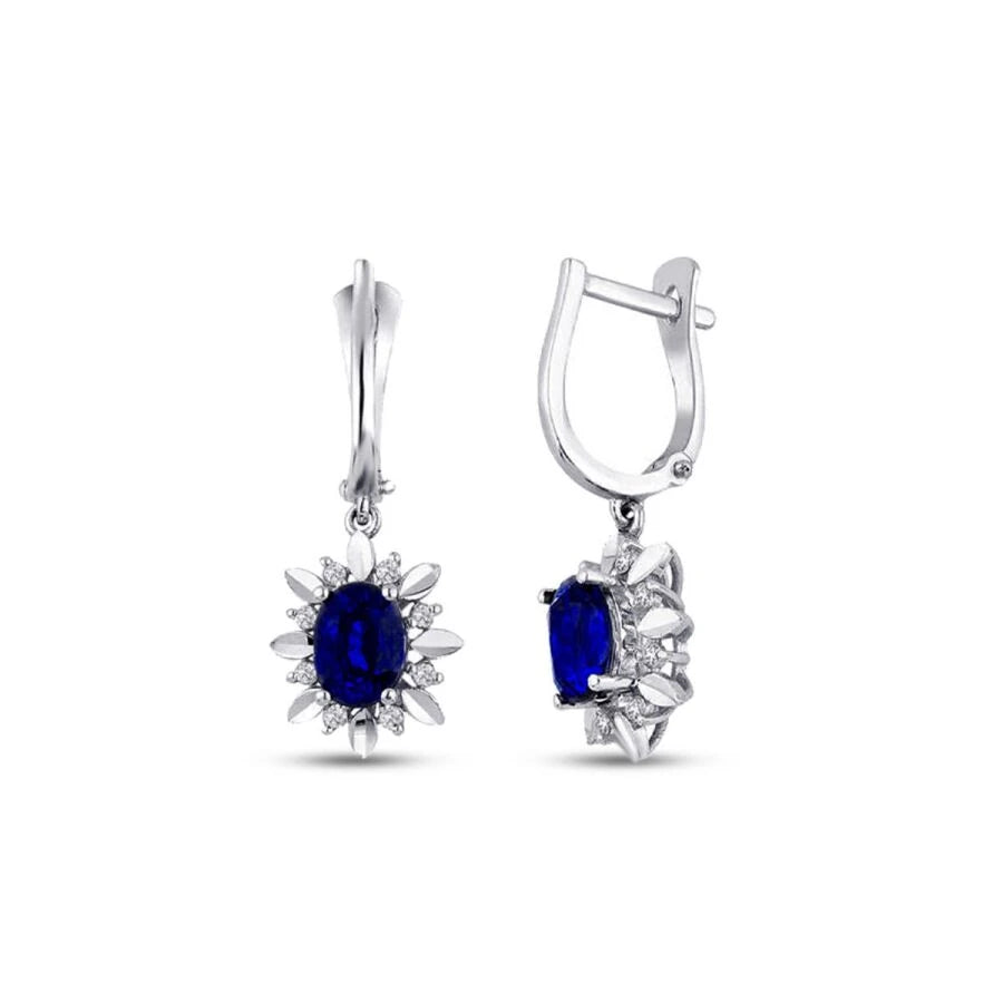 2.20 ct. Diamant Saphir Ohrringe