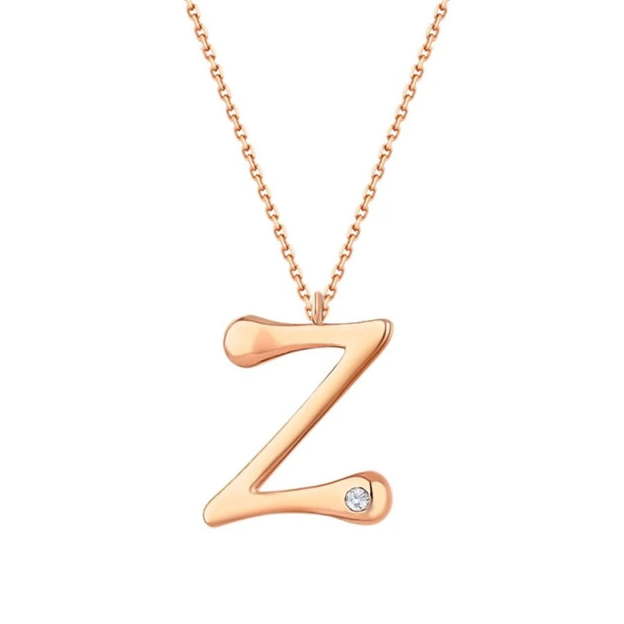 0.02 ct. Diamant Z-Buchstabe Halskette