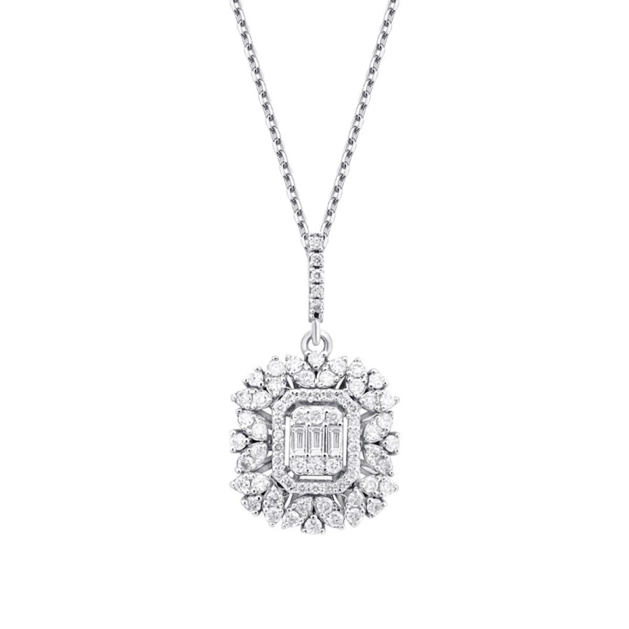 0.46 ct. Diamant Baguette Halskette