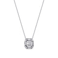0.09 ct. Diamant Effekt Baguette Halskette