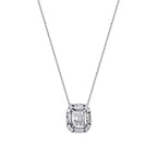 0.09 ct. Diamant Effekt Baguette Halskette
