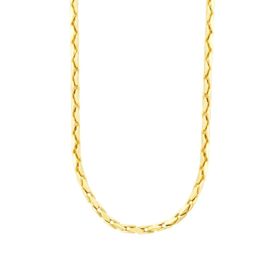 Gold Herren Halskette mit Gerstenkorn-Kette