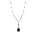 1.99 ct. Diamant Tropfen Saphir Halskette
