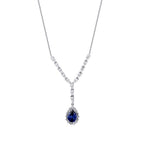 1.99 ct. Diamant Tropfen Saphir Halskette